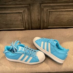 ADIDAS SUPERSTAR SNEAKERS (sz8)NEW AQUA BLUE